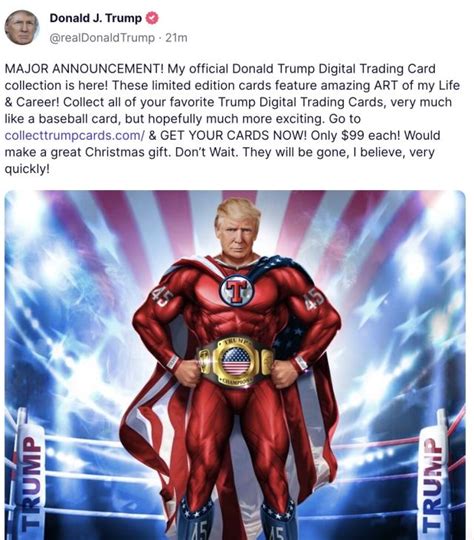 trump tcg|Donald Trump reveals ‘major announcement’: $99 digital trading cards of.